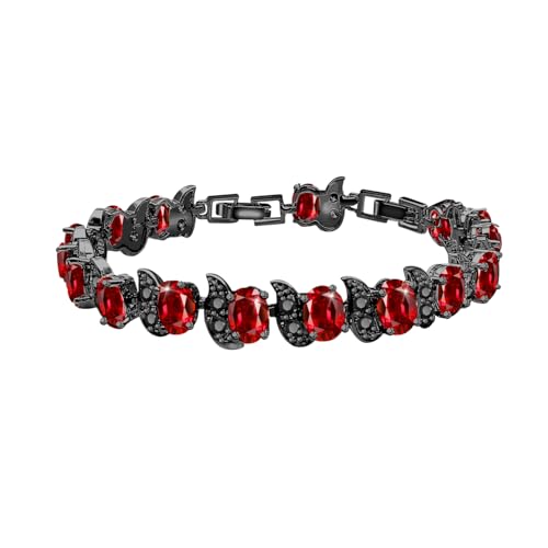 Image of LMXXVJ Fashion Tennis Bracelet Created Emerald White Gold Plated Charm Bracelet Gifts Jewelry for Women