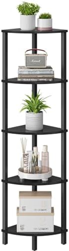 Étagère D'angle 5 Niveaux VASIHO - Rangement Design Industriel, 30x30x130cm