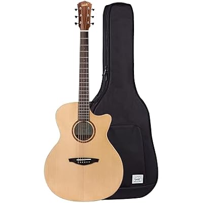 V1-GAC Acoustic Guitar Solid Top GA Cutaway Acoustic Guitar Mahogany العودة والجوانب مع حقيبة الحفلة