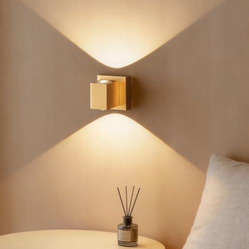 Tubicen Bright Wall Sconce Gold LED Dimmable Movie Theater Lights for Wall