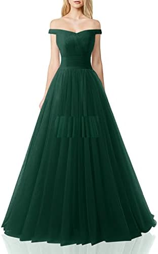 Nina A-line Tulle Prom Formal Evening Homecoming Dress Ball GownDG14 Dark Green