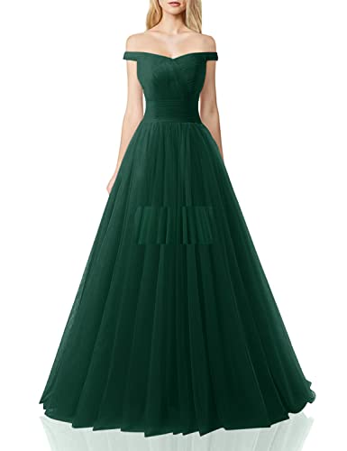 Nina A-line Tulle Prom Formal Evening Homecoming Dress Ball GownDG2 Dark Green