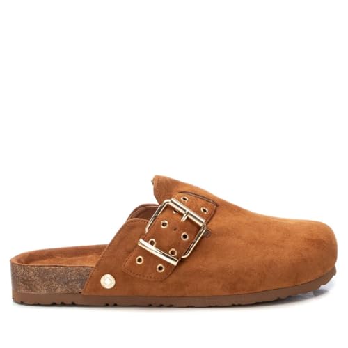 REFRESH - Zueco Mujer Camel - Calzado Cómodo y...