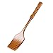 Espátula de Cocina de Madera con Mango Largo Espátula de Madera Marrón Larga Pala de Barbacoa Sartén Antiadherente Pala de Madera Resistente al Calor Ideal para Sartenes,Utensilios de Cocina y Wok