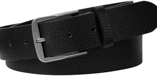 Calvin Klein Cinturón Hombre Classic Flat 3,5 cm Cinturón de piel, Negro (Black/Antique Silver), 110 cm