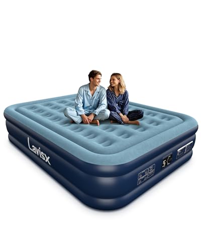 Queen Air Mattress with Built in Pump 16" Blow Up Mattress Raised Air Bed, 3 Mins Quick Self Inflatable with Storage Bag for Guest and Home