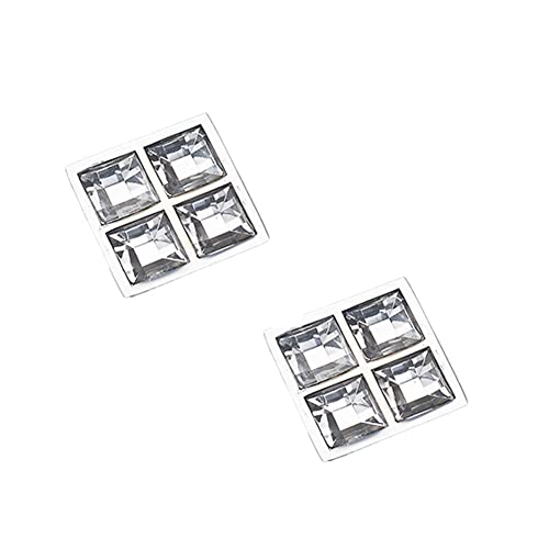 SYDARSYN 2 piezas Tirador de puerta con cristales Muebles Vestidores Cómodas Armarios Pomos Muebles Cocinas Cristal Transparente Tiradores de Cajón Cuadrado Agujero único