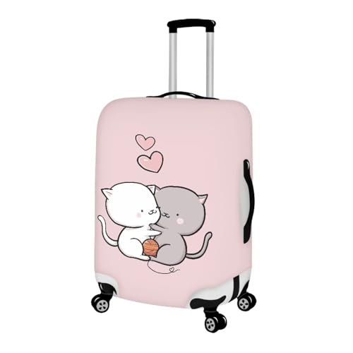 Image of Mumeson Cartoon Cat Luggage Covers Suitcase Protector Zipper Closure Cute Luggage Cover Baggage Cover Fit Suitcase 18-32 inch Elastic Protect Luggage Protective