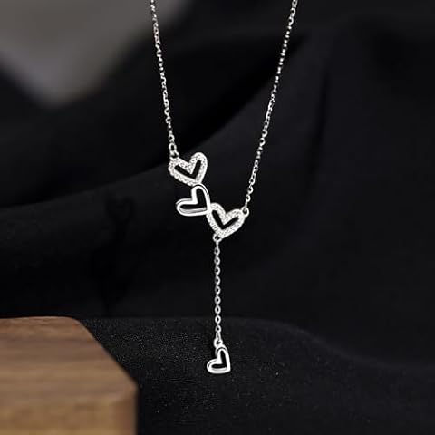 Fujiuia 925 Sterling Silver Heart Necklace for Women, Fashion Simple Pendant Neck Jewelry Accessory Gifts for Christmas Jewelry Cover