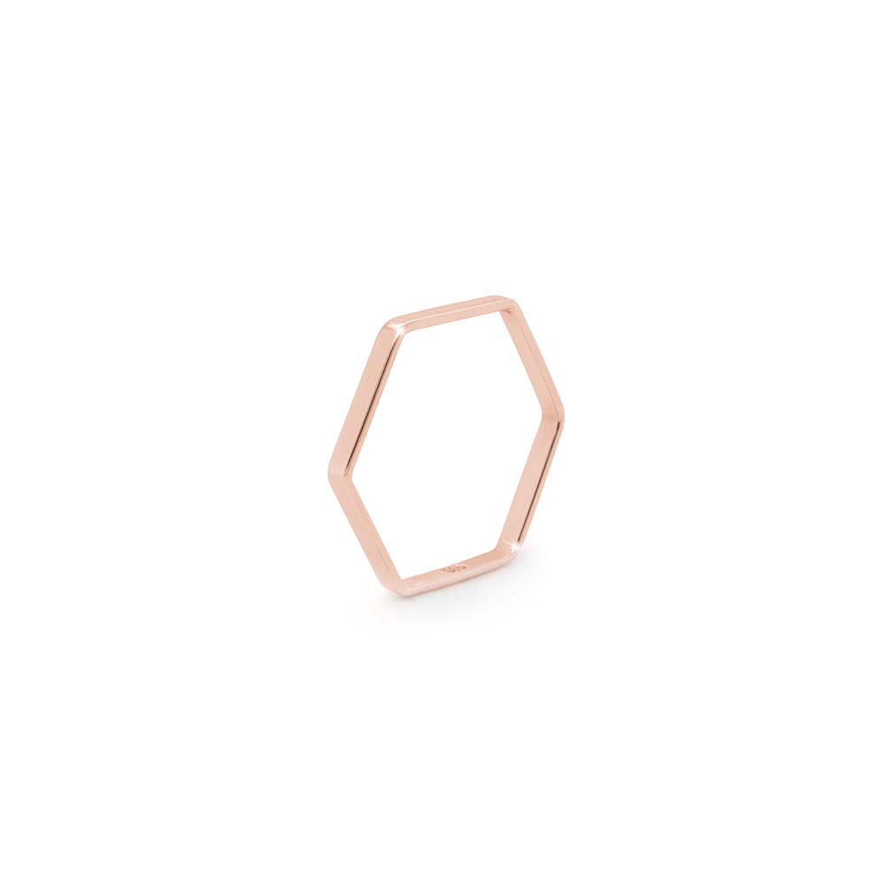 Tales In Gold Europe Alianza hexagonal, oro rosa, Anillo de oro de 9K 14K 18K, Alianza de boda para hombres y mujeres, Anillo grabado delicado, Anillo geométrico minimalista/code 0.001