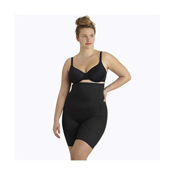 Naomi and Nicole Women's Plus-Size Unbelievable Comfort Hi Waist Thigh Slimmer Shapewear, Black, 5X