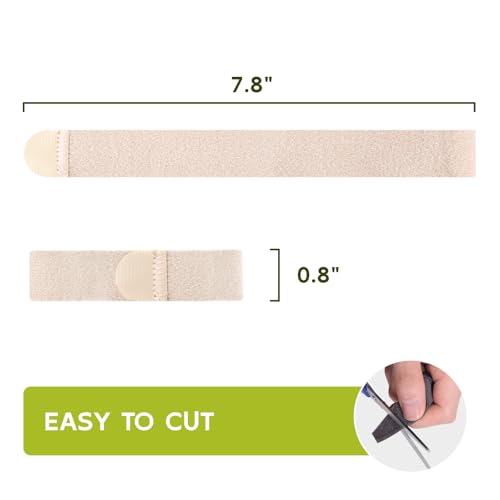 Image of Bukihome Hammer Toe Straightener - Reusable Fabric Toe Wraps Protect and Straighten Hammertoes - Toe Corrector for Men and Women - Realign Bent, Curled, Crooked, Claw, Hammer Toes (Beige, 6 Pack)