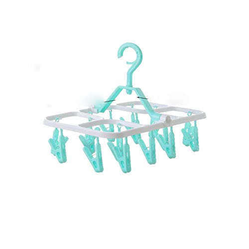 Faltbarer Clip-Aufhänger mit 16 tropftrocknenden Kunststoff-Wäschebügeln für Sockentrockner Cover