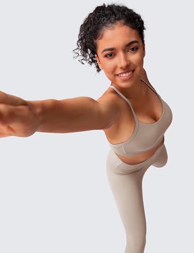 Image of BAYDI Clouduxi Y Back Sports Bra for Women - Padded Racerback Spaghetti Strap Low Impact Workout Yoga Bra, A-C Cups