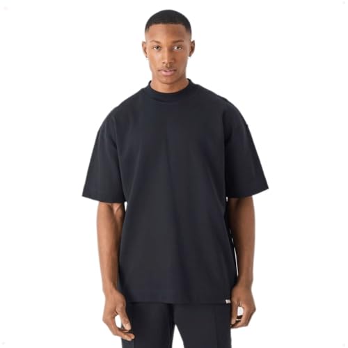 Camiseta Oversized Larga Streetwear Algodão T- Shirt Básica Masculina (BR, Alfa, GG, Regular, Preto)