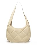 Behaesty Small Crescent Shoulder Bag for Women, Cute Lightweight Puffer Nylon Purse, Everyday Handbag with Adjustable Strap