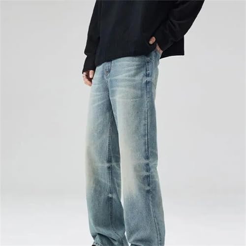 Men's Jeans Loose Straight Denim Pants, Flared Streetwear Casual Trousers4