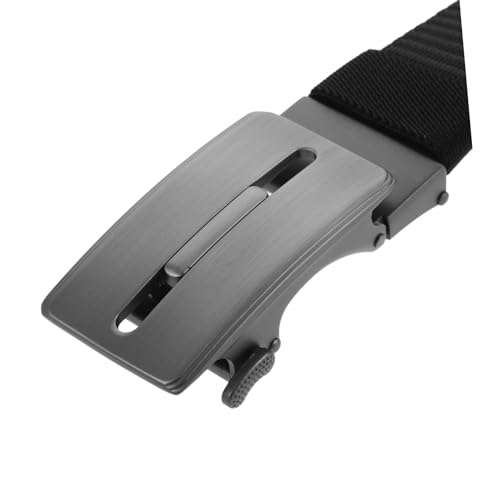 Men's Adjustable Automatic Ratchet Belt Reversible Nylon Dress Waist Belt for Casual and Outdoor Use No Hole Design Black3