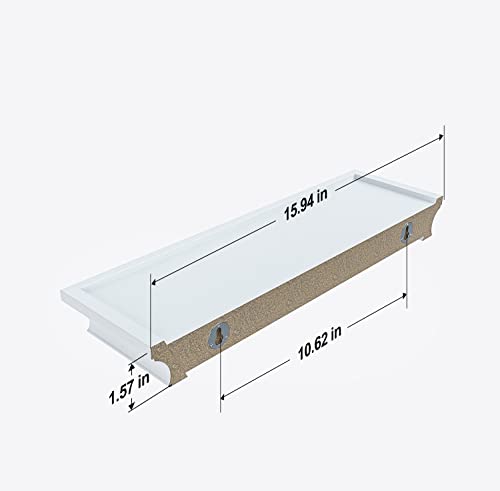 Richer House White Floating Shelves For Wall Decor, 16 Inches Wall Shelves Set Of 3, Picture Ledge Wall Mounted, Crown Molding Display Shelves With Invisible Brackets In Bathroom, Bedroom, Living Room #TOP1