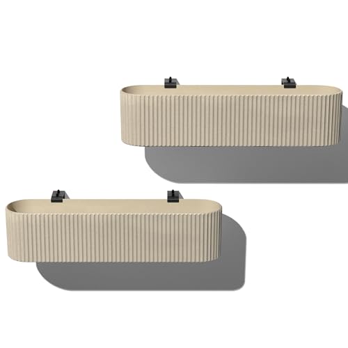 Image of Veradek Demi Series Railing Planter - Round Window Box with Bracket