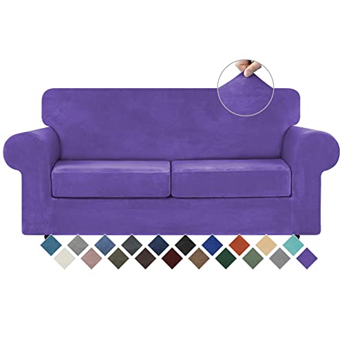 WEERRW Velvet Couch Covers for 2 Cushion Couch Sofa - High