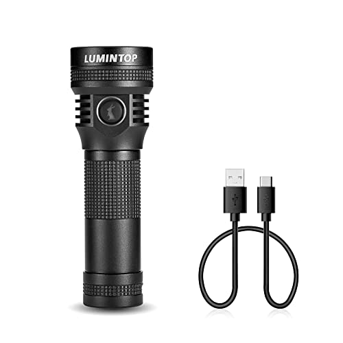 Rechargeable LED Flashlight D2 1000 Lumens Type-C Charging 4 Modes Portable Light IPX68 Waterproof Torch