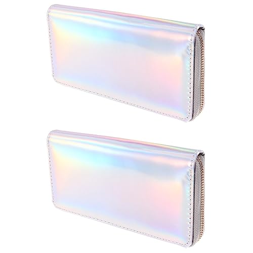 TENDYCOCO 2pcs Zippered Leather Tote Purse Mini Handbag Coin Purses for Women Zip Wallet Female Clutch Bag Travel Small Yiwu