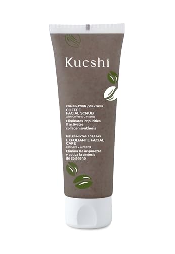 Kueshi - Exfoliante Facial 'Cosmos' Café - Café Molido Natural - Revitaliza y Energiza - Piel Grasa - Vegano y Cruelty-Free - 85ml