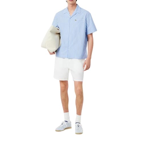 Lacoste Men's Relaxed Fit Short Sleeve Striped Woven Shirt4