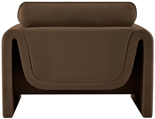 Sillón Terciopelo Marrón Curvado miniatura 4