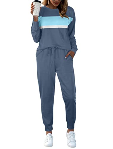Image of Bofell Lounge Sets for Women 2 Piece Fall Outfits 2023 Fashion Trending Now Sweatsuits Tracksuits with Pockets Loose Fit