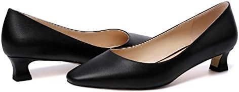 AMBELIGHT Women's Slip On Low Heel Office Solid Kitten Casual 1.5 Inch Square Toe Matte Pumps Shoes Black Size 9.5 - Zapatillas de Tacon | Image 5