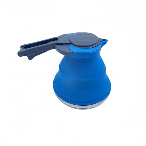 折りたたみやかん 1.5L | 直火・IH対応のキャンプケトル | 直径16cm 高さ16cm 折り畳み時高さ約6cm 重量約395g | シリコーン・PCTG・304ステンレス・PA66ハンドル | V字注ぎ口 半透明フタ 目盛り付き 携行しやすい |