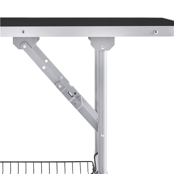 Abician Table de Toilettage Pliante pour Gros Chien Hauteur Réglable 113,5 × 61 × 76 cm Charge Maximale 120 kg Noir