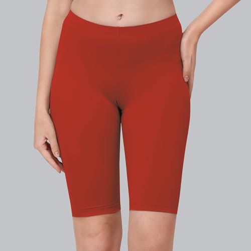 Image of SOIE Women's Mid Rise Soft Polyamide Spandex Knee Length Cycling Shorts