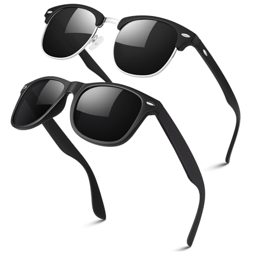 Image of LINVO丨Half Rim High-end Branded and Stylish Sunglasses丨Polarized and 100% UV Protected 丨Men & Women丨Medium丨Riding & Driving