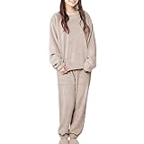 [ヒルトップクラウド] パジャマ レディース もこもこ ルームウェア 長袖 上下セット 着る毛布 裏起毛 厚手 あったか ゆったり 可愛い オシャレ 部屋着 冬用