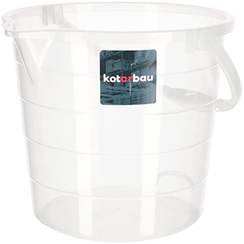 KOTARBAU® Cubo Grande Transparente 15l, Cubo con Pico vertedor, Cubo de plástico con Boquilla y asa, Cubo de Limpieza, Cubo para jardín, Cubo para hogar y Cocina, Cubo Grande