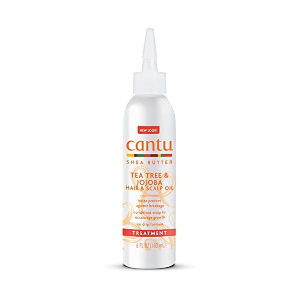 Cantu Tea Tree & Jojoba Hair & Scalp Oil with Shea Butter, 6 fl oz (Packaging May Vary)