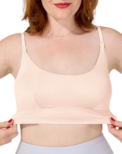 Image of Bodily Everything Bra - Wireless Nursing Bras for Breastfeeding, Soft Stretchy Maternity Sleep Bra with Clip Down Access