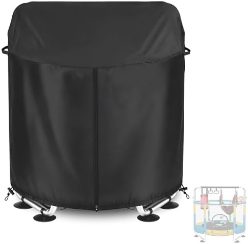 55" Kids Trampoline Cover Waterproof,600D Thick Fabric,Black