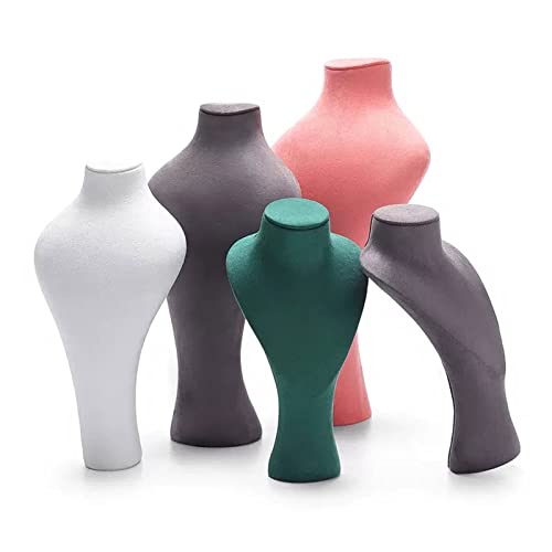 Présentoir de buste collier velours vert 26.5cm forme cœur - 6