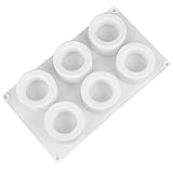 Moldes de silicona de 6 orificios para el postre de la torta Molde redondo de la magdalena Herramientas caseras para hornear