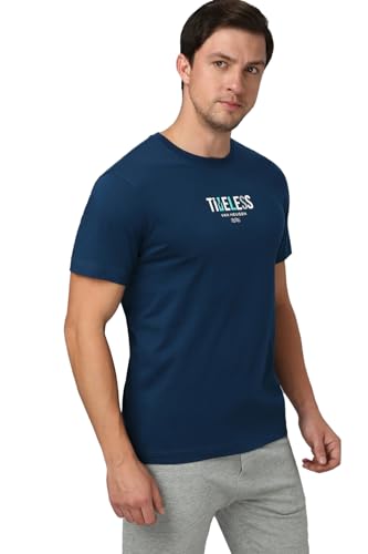 Image of Van Heusen Men Cotton Regular Fit Athleisure Graphic T-Shirt - Round Neck, Short Sleeve, Minimal Print
