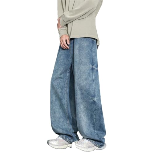 Men's Vintage Jeans Casual Korean Solid Color Trousers Washing Denim Pants