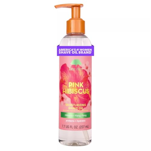 Image of Tree Hut Pink Hibiscus Moisturizing Shave Oil, Gel-to-Oil Formula, Ultra Hydrating Barrier for a Close, Smooth Shave, For All Skin Types, 7.7 fl oz