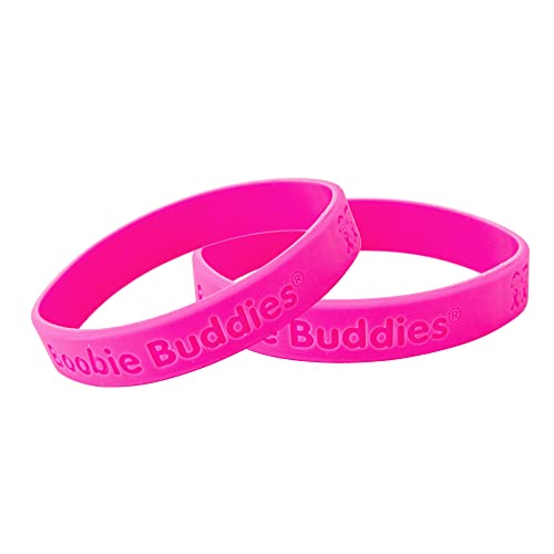 Boobie Buddies Pink Ribbon Silicone Bracelet - Adult Size