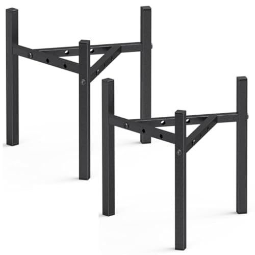 Soporte Plantas Interior, 2 pack Ajustable Estante Macetas, Estanteria Plantas Metal, Decoración Soporte Macetas Interior Para Balcones de jardín,Exhibición De Flores-(Excepto Plantas y macetas)-Negro