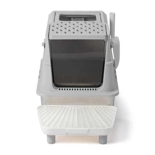 Caja de arena para gato extra grande de acero inoxidable con tapa miniatura 3