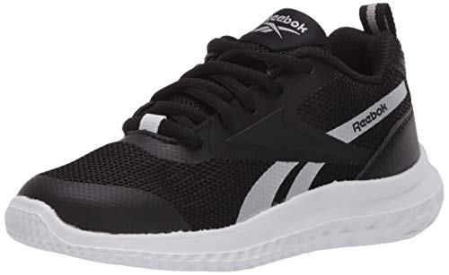 Reebok Boy's Rush Runner 3.0 Cross Trainer, Black/White/Silver Metallic, 10.5 Little Kid